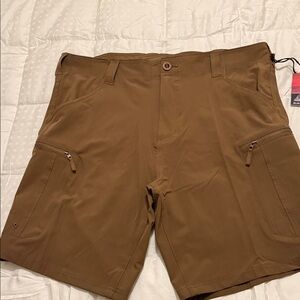 Men's Size 36 Burnside Brown Hybrid Series Outdoor Shorts 19" Length NWTs